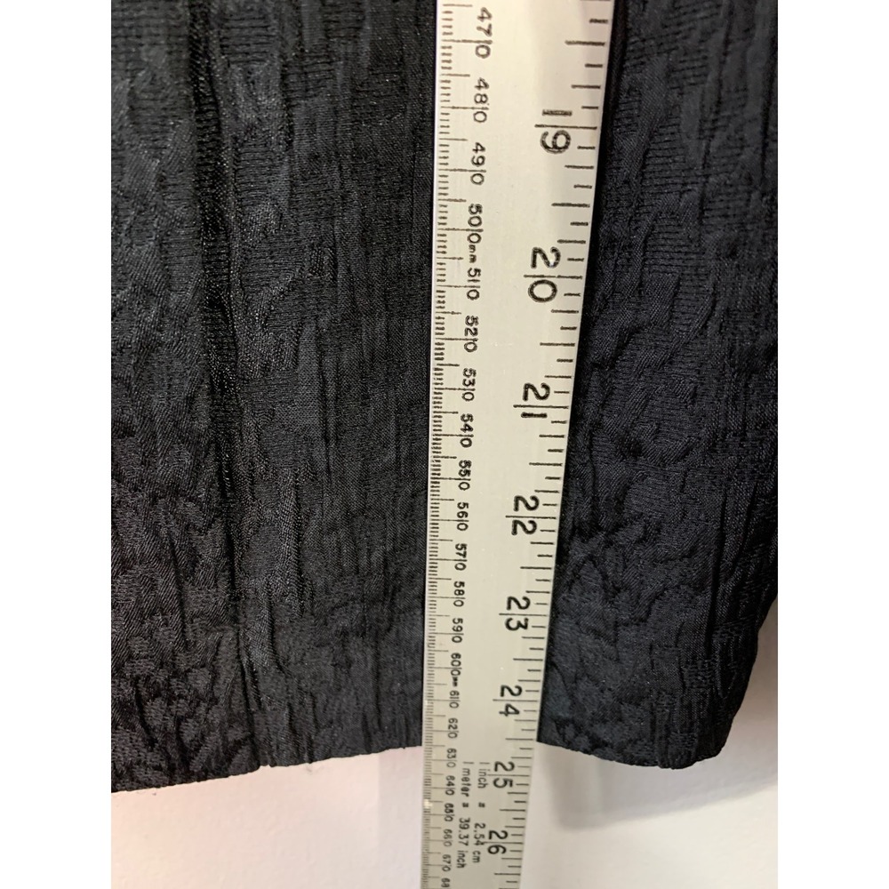 Chicos Black Textured Ruffle Collar‎ Jacket Size 2(12) L Evening Casual - Picture 7 of 10